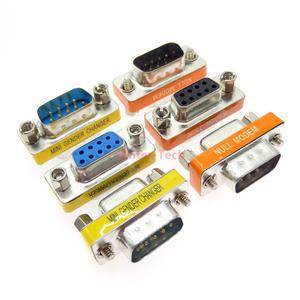 DB9 9Pin 남성-여성남성-남성여성-여성미니 소형 성별 체인저 어댑터 RS232 직렬 플매트 카펫 러그 Com 커