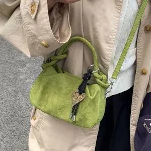 CMB40E8여성용 사랑스러운 하트 매듭 가죽 토트백