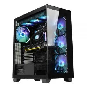 앱코 컴퓨터케이스 강화유리 개방감 PC 발열관리 쿨링 블랙