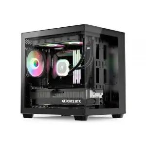 앱코 미니웨일 PC 케이스 컴퓨터 발열관리 보관 모던 블랙