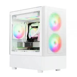 앱코 미니타워 PC 케이스 메가플로우 공기 쿨링 화이트