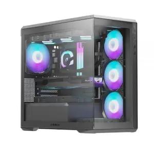 앱코 미니 타워 PC케이스 스마트 쿨링 LED 공기 블랙