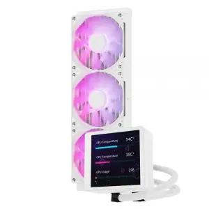 앱코 PC쿨러 컴퓨터 냉각 포세이돈 P360L LCD ARGB 화이트