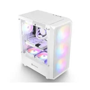 앱코 PC케이스 강화유리 컴퓨터 보관 쿨링 공기 화이트