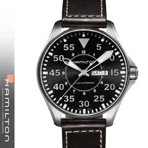 [해밀턴] 카키 에비에이션 파일럿 남자시계 H64715535 가죽밴드