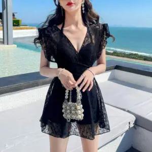 원피스 커버업 수영복 목욕탕 원색