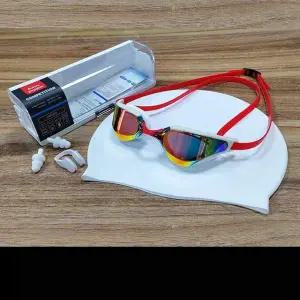 미러 수경 물안경 세트 수모 코마개 귀마개