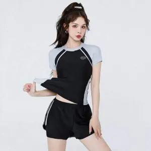 래쉬가드 팬츠형 2피스 수영복 여성