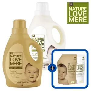 네이쳐러브메레 아기세탁세제 용기형 1800ml 1개+ 아기섬유유연제 용기형 1800ml 1개 [GIFT] 오리지널향 세제리필 1300ml 1팩 + 유연제리필 1300ml 1팩
