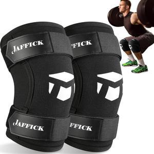 Jaffick 7mm 네오프렌 무릎 슬리브 지지대(1쌍) 및 압박 랩 - 최고의 스쿼트 역도, 파워 팅 스쿼트, 남성 및 여성용 피트니스를 위한 팅 슬리브