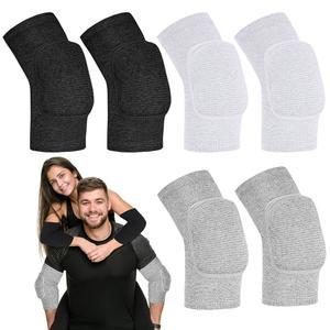 Tarpop 팔꿈치 패드 3쌍 배구 팔꿈치 보호대 탠덤 팔 보호대 패드 스폰지 지지 통기성 압축 교정기 여성 남성 농구 테니스 축구 스케이팅(블랙, 화이트, 그레이)