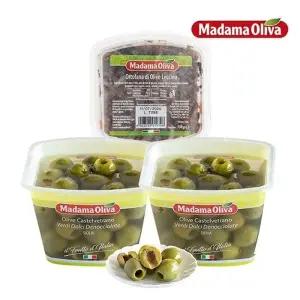 [보라티알] 마다마 블랙레치노 올리브 샐러드 150g + 피티드 그린카스텔 올리브 480g x 2개