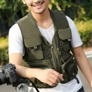 레저조끼 XXXL 카키 낚시 조끼