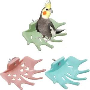 3팩 새장 액세서리 가지가 달린 다색 플라스틱 새 농어 새장용 버디용 스탠딩 플랫폼 러브버드 코카티엘