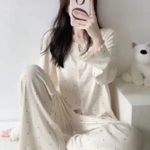 여성 도트 프릴 홈웨어 상하세트 잠옷 파자마