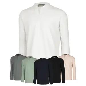 [파파브로] 남성 헨리넥 V트임 긴팔 티셔츠 SO-TSA-Q019