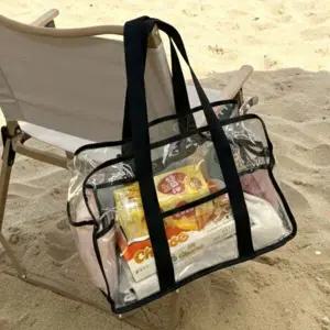 투명 물놀이가방 블랙 비치백 지퍼형