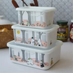 깊은 법랑 용기 오이김치 사각 반찬통 이유식 장류 찌개 보관통 고추장