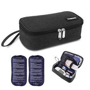 Vcspenkr 인슐린 쿨러 여행 케이스, 2 가방, * 및 쿨러백 (블랙) 포함된 정리제 단열 200g 아이스팩이 휴대용 펜 제 제용