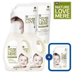 네이쳐러브메레 아기섬유유연제 용기형 1800ml 2개 + 리필형 1300ml 2팩 [GIFT] 오리지널향 유연제리필 500ml 1팩