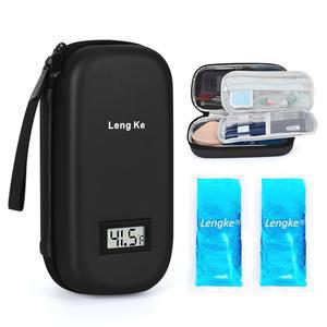 TSA 승인 아이스팩 2개가 포함된 인슐린 공유 온도 보관 표시가 쿨러 쿨링백, 펜 냉장 제 및 여행용 단열 용품용 케이스, 키트 있는