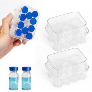 냉장고용 3ml 펩타이드 케이스 2팩, 인슐린 10슬롯 홀더, 펩타이드용 가정용 및 보관 바이알 투명 WIBOND 용 실험실, 케이스,