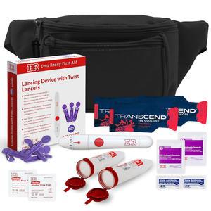 에버레디 응급처치 패니 팩 키트 - 용품 위한 접착 응급 붕대, 타월렛, 를 포함 장치, 랜싱 휴대용 날카로운 BZK 용기, 소독용