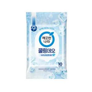 깨끗한나라 쿨링데오 물티슈 운동 헬스 페퍼민트 10매 3팩 MNA