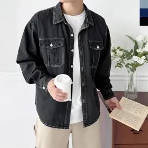 남자 여자 오버핏 청 남방 데님 자켓 셔츠