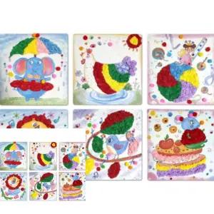 MF100 칼라티슈 뿅뿅이 아트공예 6종랜덤 유아만들기재료 유아미술재료 어린이집만들기