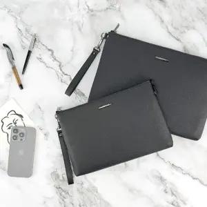 (색상 블랙)남성 레더 클러치 백 소 남자 손가방