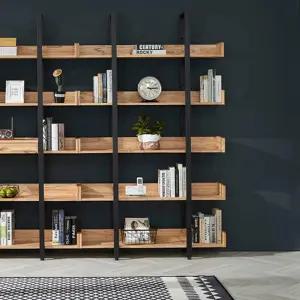 서재 인테리어 원목 철제 5단 책장 진열장 장식장 서재방 책꽂이 유아