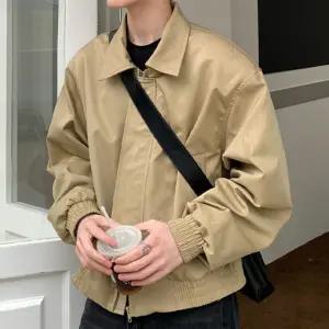 남자 모던 베이직 오버핏 크롭 간절기 점퍼