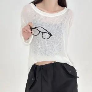 여성 시스루 스타일 루즈핏 얇은 커버업 긴팔티 티셔츠 여자 가을티 데일리 오버핏