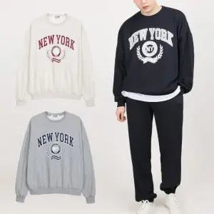 [모로엠] 남성 오버핏 뉴욕 로고 맨투맨 5C-TSA-Q063