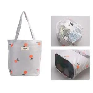 ( )홍시패턴 목욕가방 물빠짐 물놀이 세면백 수영가방