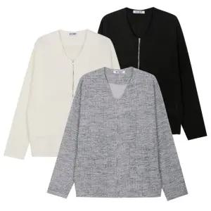 [모로엠] 남성 브이넥 캐주얼 국내제작 니트 집업 5C-CA-Q024