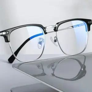 [키린] 패션 반무테 블랙 심플 경량 프레임 안경