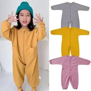 아동 수트지퍼형 올인원 방수전신미술가운 204526 아가미술가운
