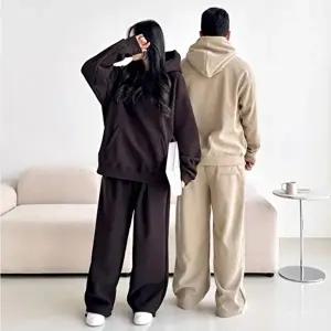 [옷자락]남자 여자 데일리 편안한 와이드 후드 라운지웨어 세트