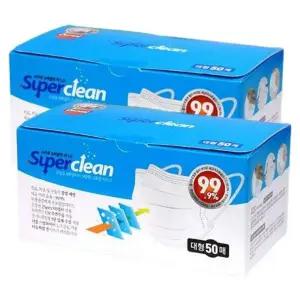 비말차단 덴탈 마스크 대형 50매 2P 편한 황사 일회용