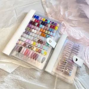 네일아트 앨범형 투명 PU 팁 전시 바인더 북 커버 2종