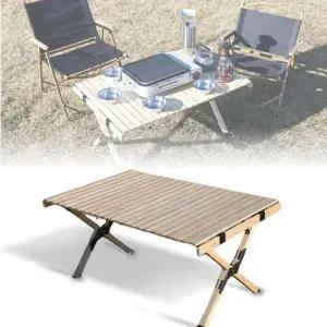 [하프클럽/셀러허브_여성트랜드패션]접이식 우드 롤테이블 야외 원목 식탁