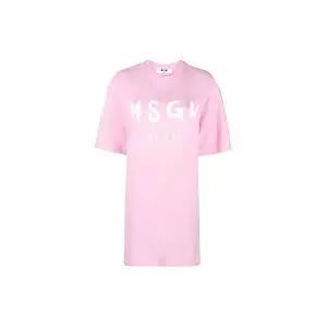 [MSGM]엠에스지엠 브러쉬드 로고 반팔 원피스 135705162