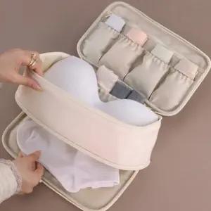 휴대용 여행용 칸막이 3단 이너웨어 속옷 생리대 파우치