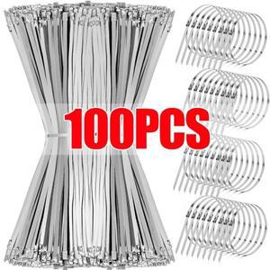 20-100Pcs 스테인레스 스틸 케이블 배기 랩 코팅 잠금 헤비 듀티 다용도 자동 금속 와이어 지퍼