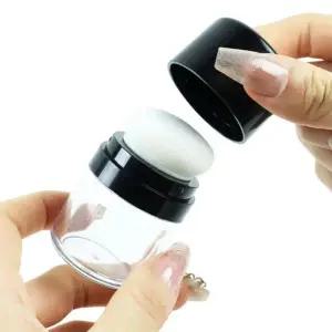 ( )퍼프일체형 메이크업 파우더공병 투명용기 휴대용 여행파우더분통용기 여행용파우더공병 파우더소분휴대