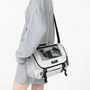 앞 메쉬 포켓 포인트 메신져 남여공용 크로스백