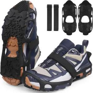 스파이크리스 얼음 클리팅 미끄럼 방지 눈 견인 그립슨 신발 및 부츠 실내/외 슬립온 고무 트레드 장치