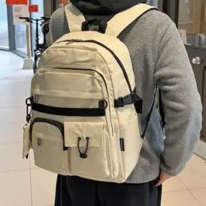 학생 캐주얼 백팩 노트북 데일리 무지 포켓 가방